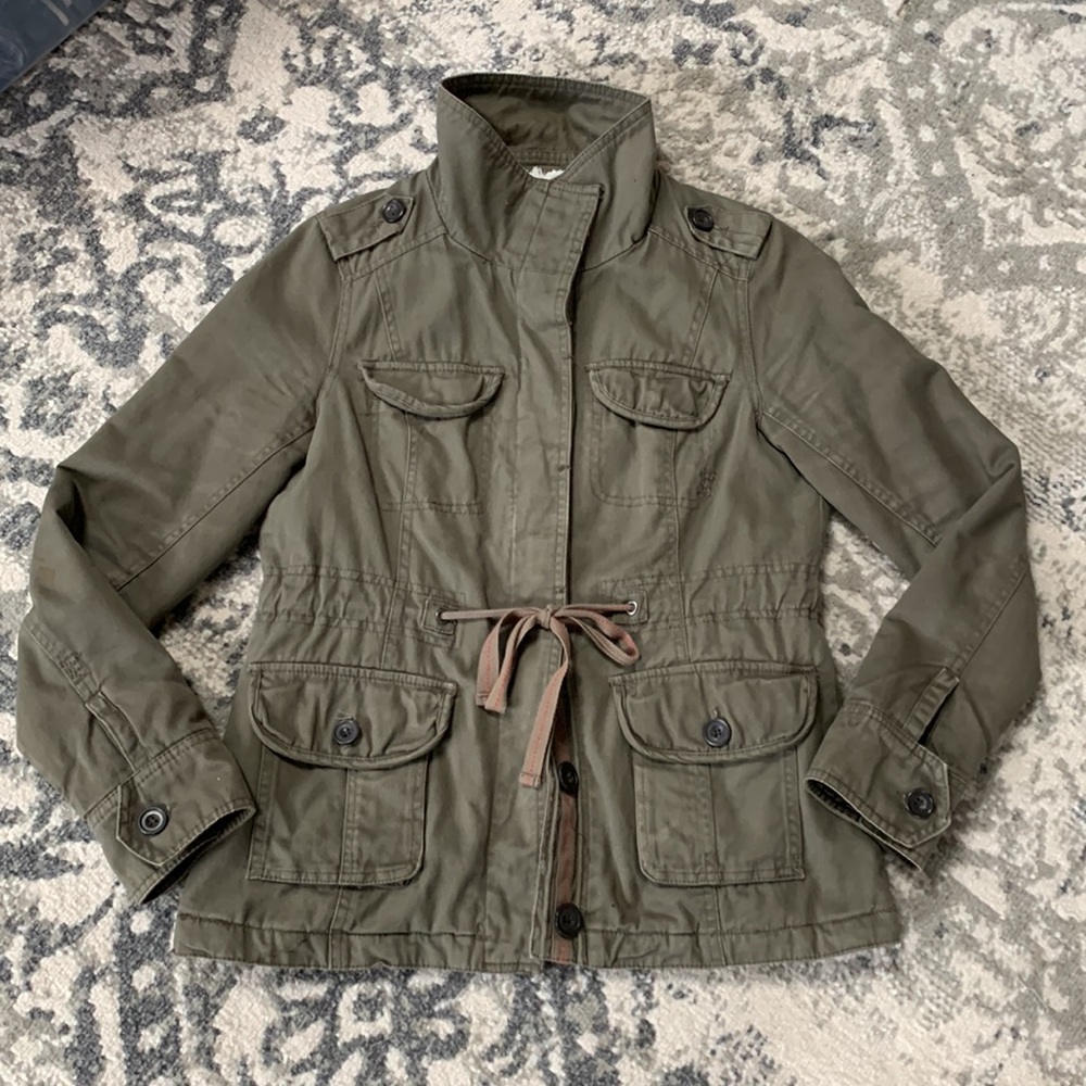 Green faux fur lined jacket